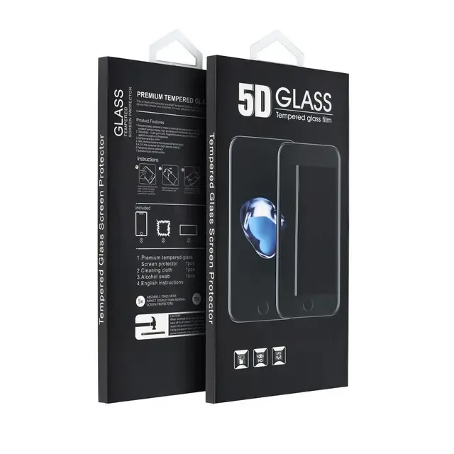 Fullt härdat glas skärmskydd 5D Full Glue Svart för Samsung Galaxy A12/M12 Glas