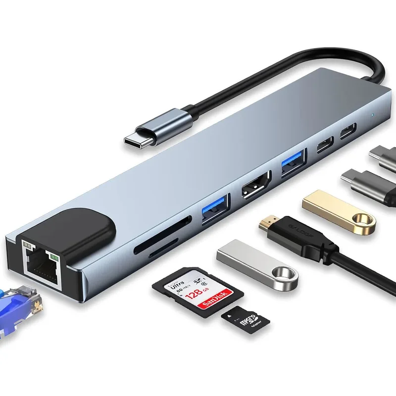INF 8-i-1 USB-C Hub med USB 3.0