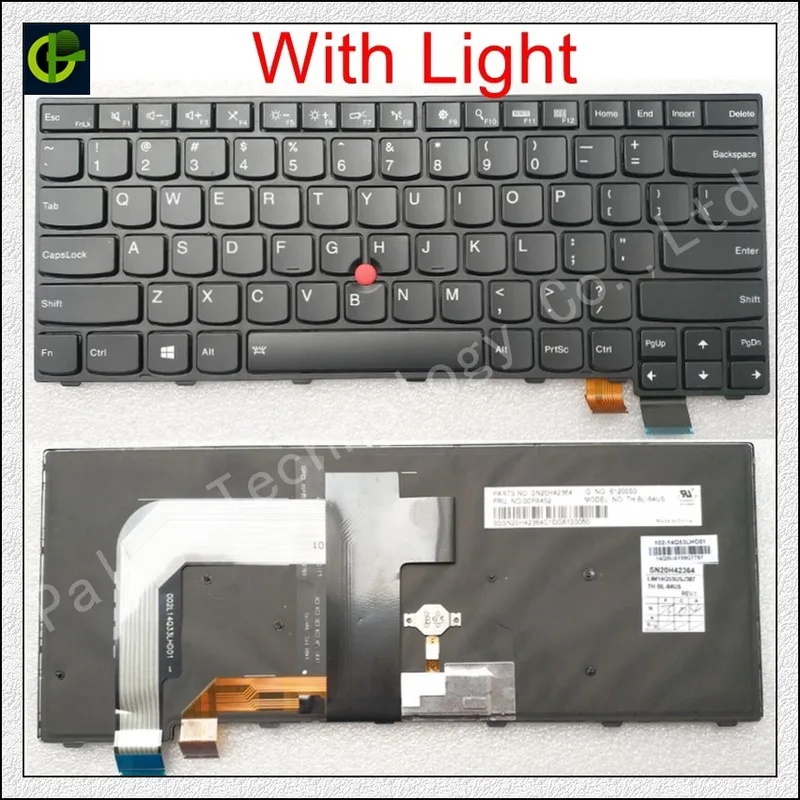 ersättande bakgrundsbelyst tangentbord för Lenovo Thinkpad T460s T470s