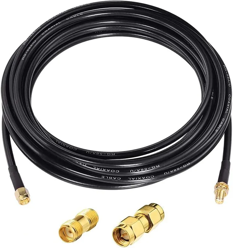 Greluma 1 styck 5 m SMA-kontakt till uttag Schott RG174 koxialkabel 2 styck RF-koax -SMA adapter-kit