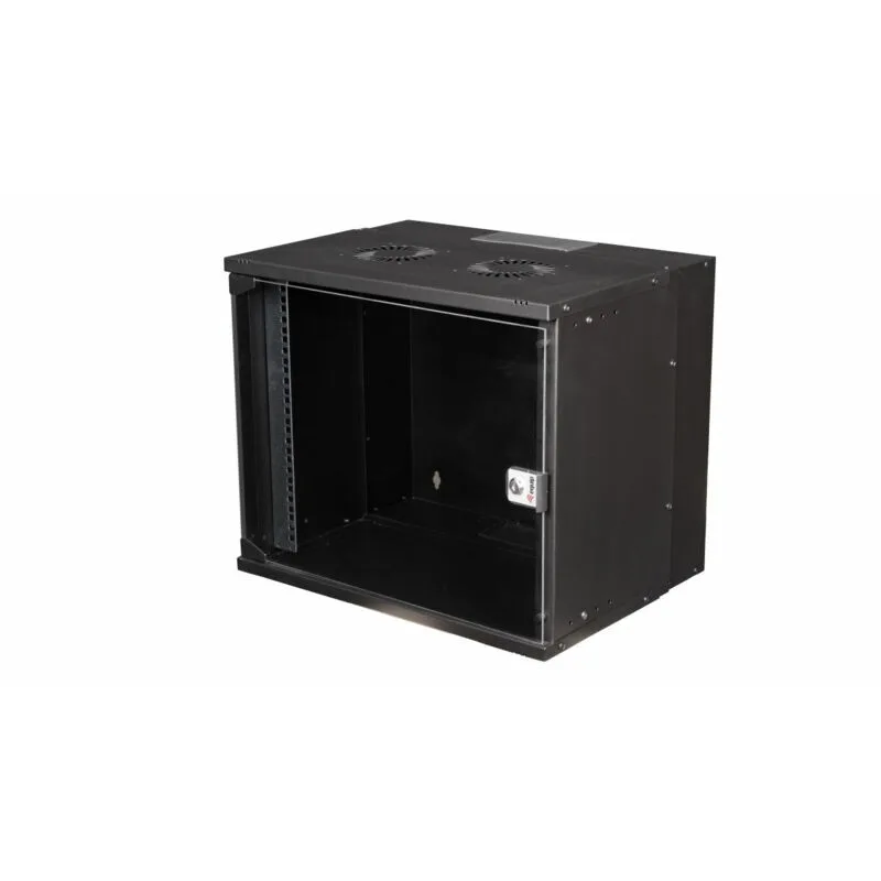 Equip EWM-09-5440-B, väggmonterat stativ, 9U, nyckellås, 10,3 kg, svart