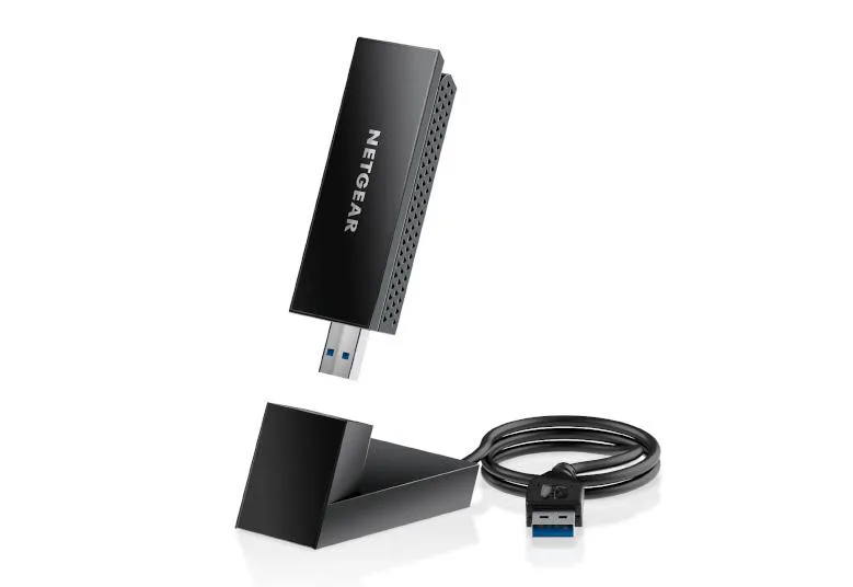 NETGEAR Nighthawk USB-minne (A8000), AXE3000 WiFi 6E Ethernet-adapter, trådlös bärbar dator eller stationär dongel. Upp till 3 Gbps. Kompatibel med datorer i alla generationer