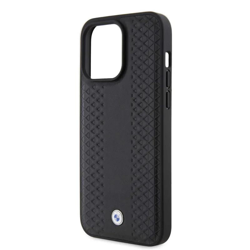 BMW Mobilskal till iPhone 15 Pro Läder Diamond Pattern