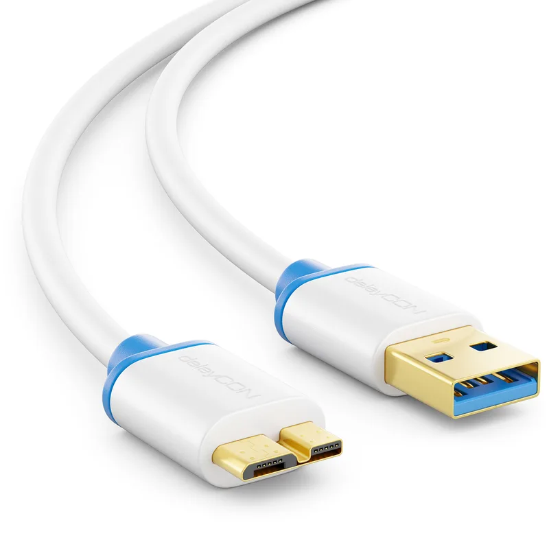 deleyCON 0,30m Kort Micro USB 3.0 Kabel