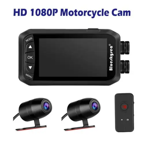 Motorcykelkamera, 3-tumsskärm Motorcykelkamera GPS WiFi HD 1080p