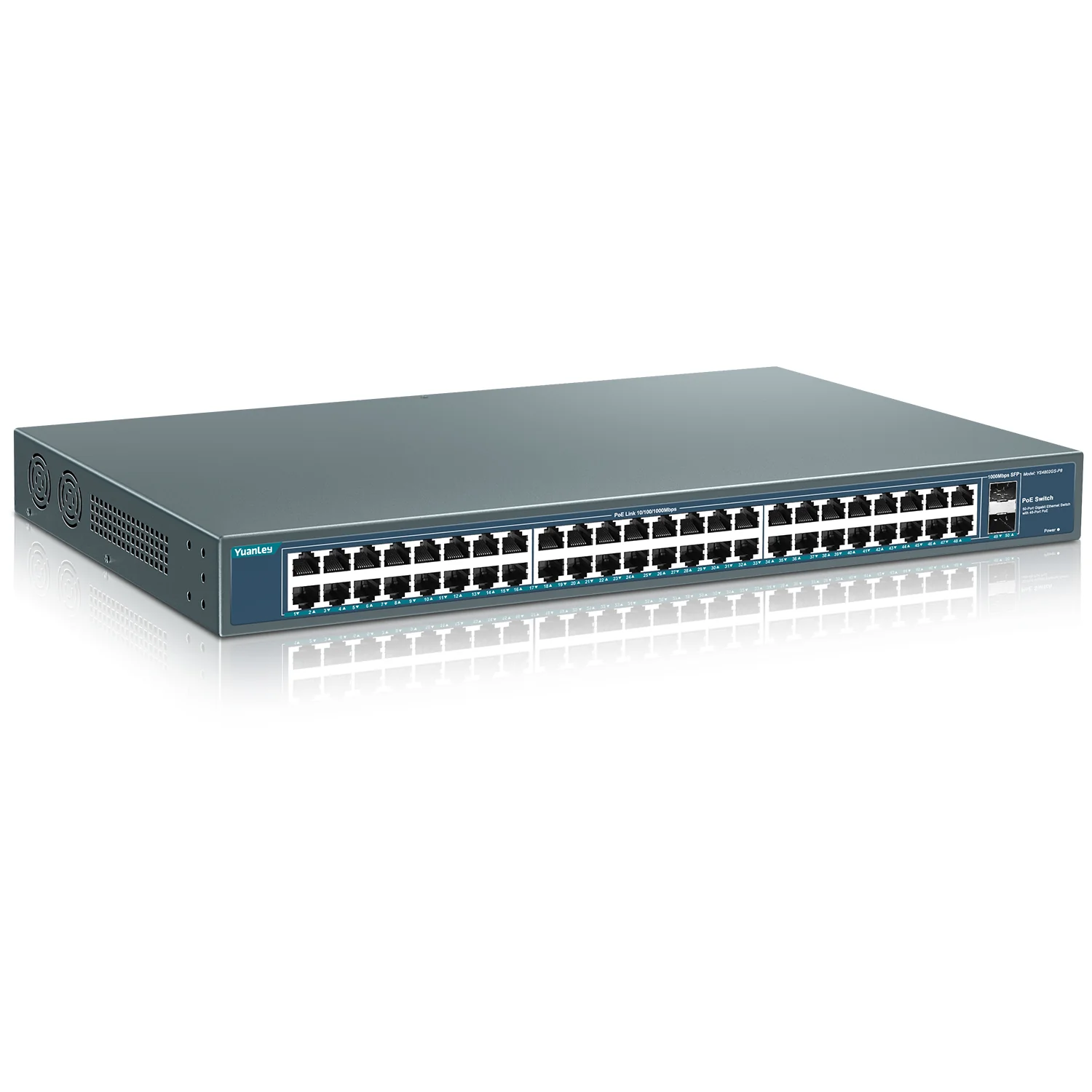 YuanLey 48 Port Gigabit PoE-omkopplare
