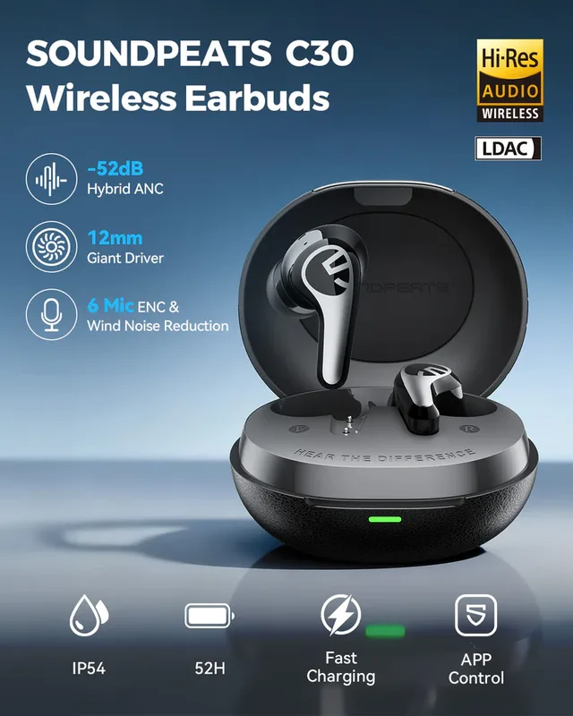 SoundPEATS C30 Noise Cancelling hörlurar