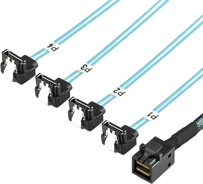 YIWENTEC Intern HD Mini SAS (SFF-8643) till 4 x SATA kabel