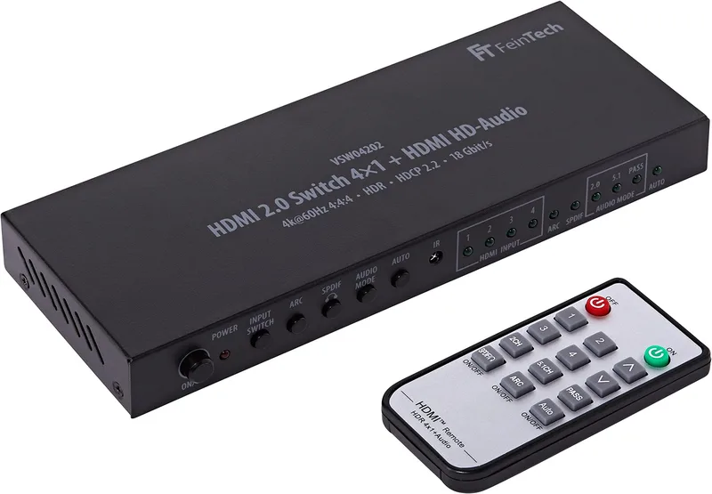 FeinTech VSW04202 HDMI 2.0-omkopplare 4x1