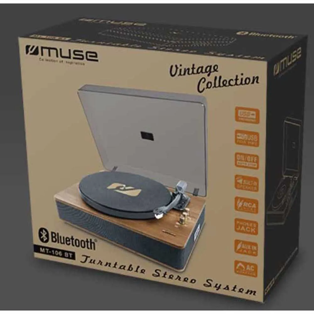 Muse MT-106 BT Stereo Trä Skivtallrik