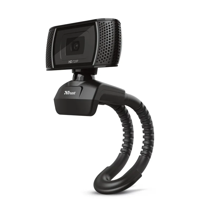 Trust Trino HD-webbkamera med mikrofoner för PC/Mac, 1280x720, 30 FPS, streaming, zoom, Skype, Teams, Google Meet