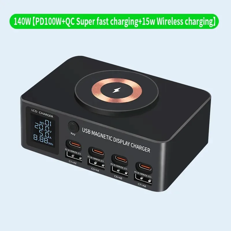 Slim USB typ C-laddare, 140 W