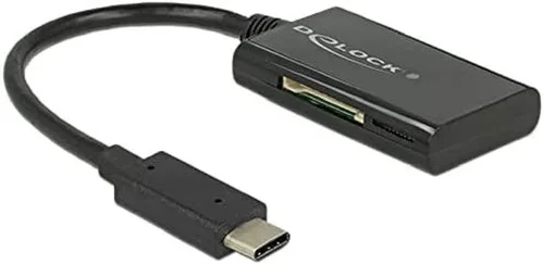 DeLOCK USB 3.1 Gen 1-kortläsare USB Type-C hane 4 fack