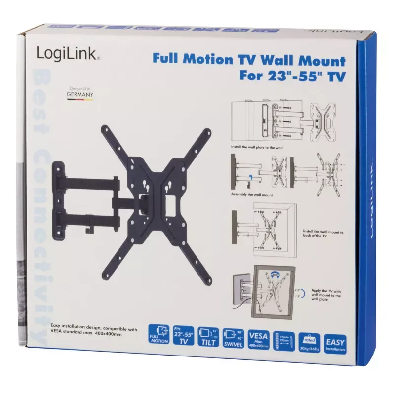 LogiLink Väggfäste TV 23-55" Tilt-/vinklingsbar