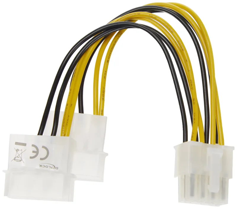 deleyCON 60 cm 4-stifts molex förlängningskabel