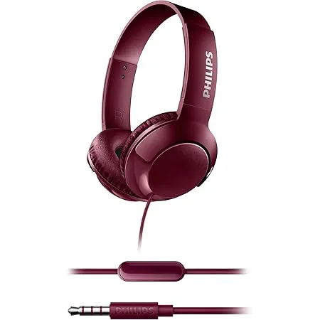 Philips SHL3075RD BASS+ On-Ear hörlurar med mikrofon