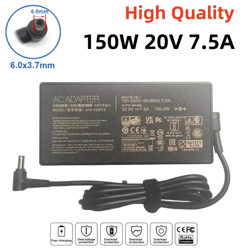 20V 7,5A 150W AC Adapter Laddare