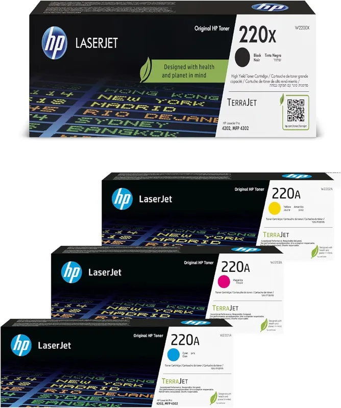 HP 220X svart tonerkassetter multipack