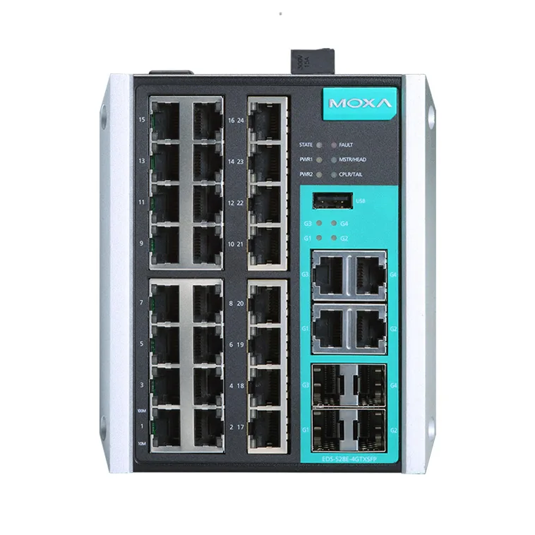 Moxa EDS-528E-4GTXSFP-LV 24xFE 4xGE 4xSFP Industrial Switch