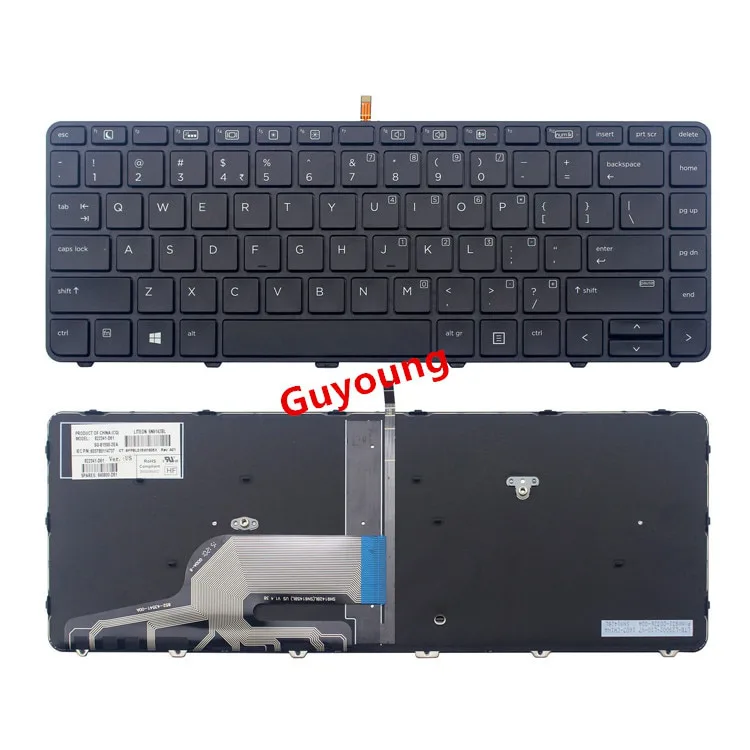 US laptop bakgrundsbelyst tangentbord för HP Probook 640 G4 640 G5 645 G4 645 G5 430 G5 440 G5 445 G5 (US, bakgrundsbelysning)