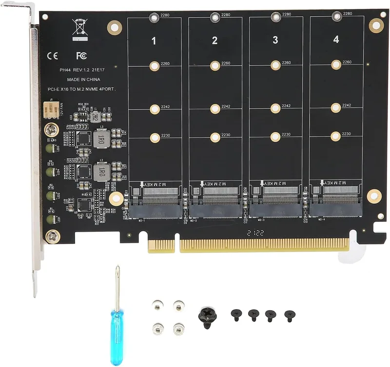 4 Port NVMe Till PCI-e Host Controller Expansion Card