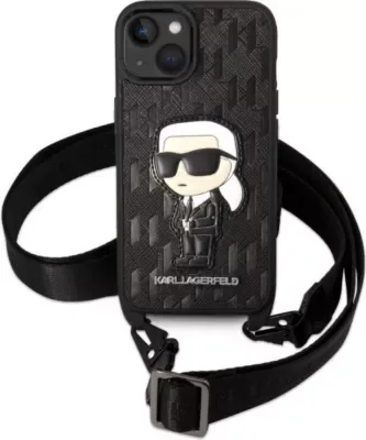 Karl Lagerfeld iPhone 14 Plus Skal med halsband Ikonik Patch