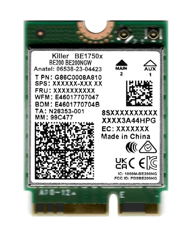 WiFi 7 Killer Series for Intel BE1750x Upraded BE200 Wi-Fi 7 Card