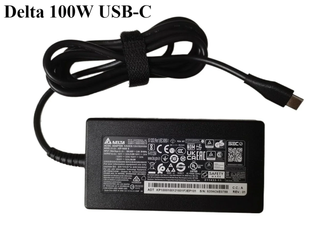 New Genuine Delta 100w AC Adapter USB-C