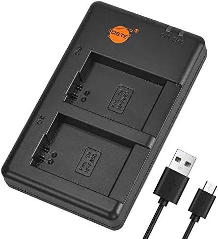 DSTE BC-QM1 BC-TRW batteri USB dubbel snabbladdare kompatibel med Sony NP-FW50