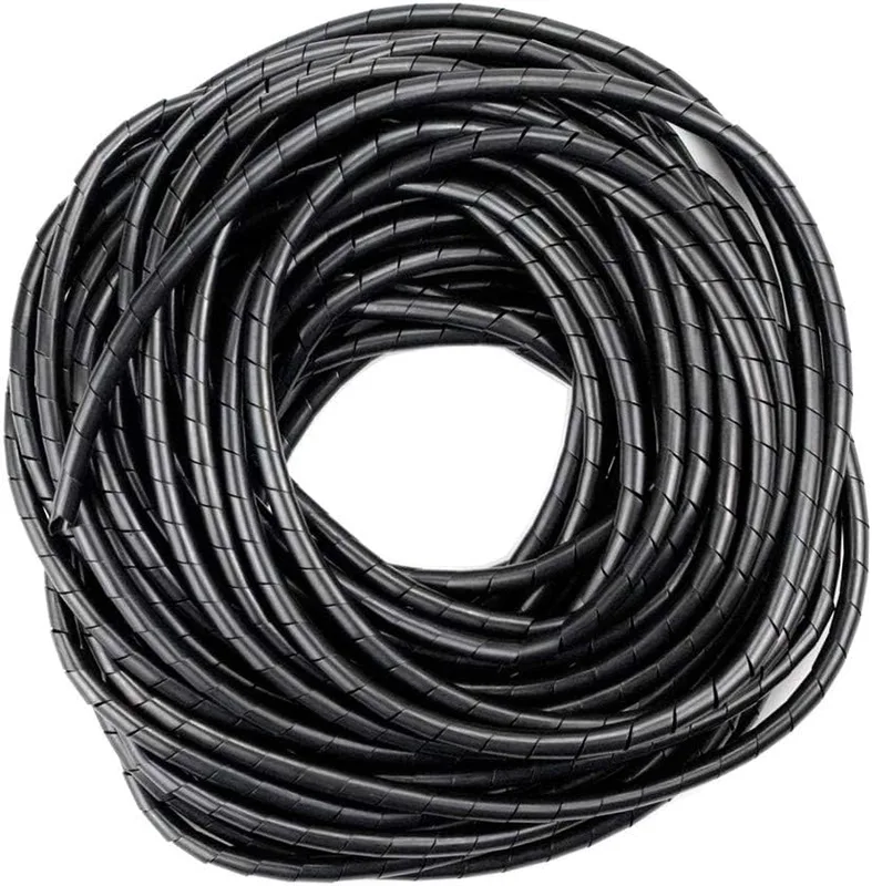GTIWUNG 4 mm universell flexibel spirallkanal, spiralkabel kabel förvaring för kabellindning för att skydda TV/PC/USB/TV/AUX-antennkabel(25 m) svart