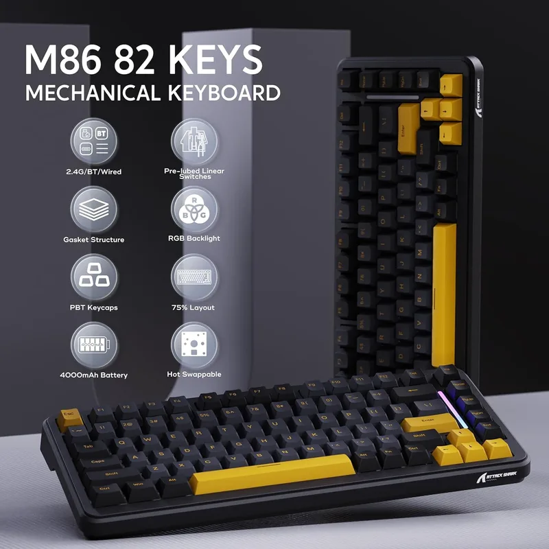 ATTACK SHARK M86 Gasket Mekaniskt tangentbord