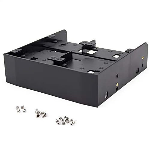 2.5 3.5 HDD SSD To 5.25 Floppy Drive Bay Bracket for PC, Black