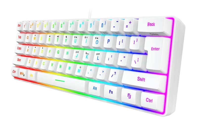 Snpurdiri 60 % gamingtangentbord, ergonomiskt litet mini gamingtangentbord