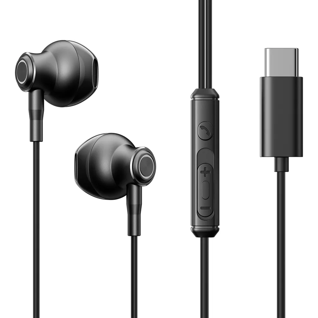 Usb C-hörlurar trådbundna