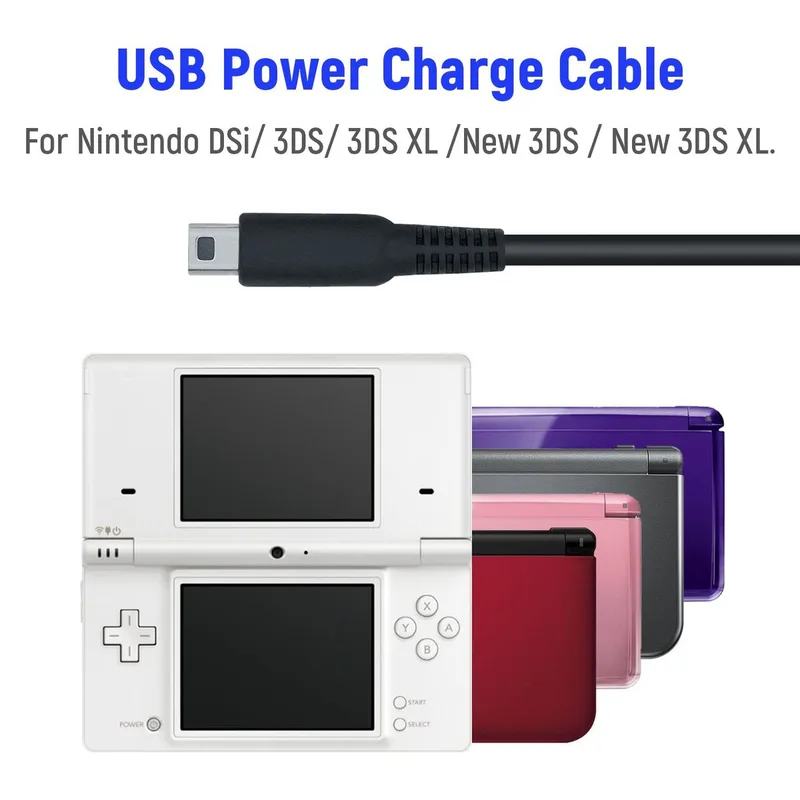 Mcbazel USB-laddningskabel New för Nintendo DSI/3DS/3DS XL/2DS XL/2DS/DSI XL