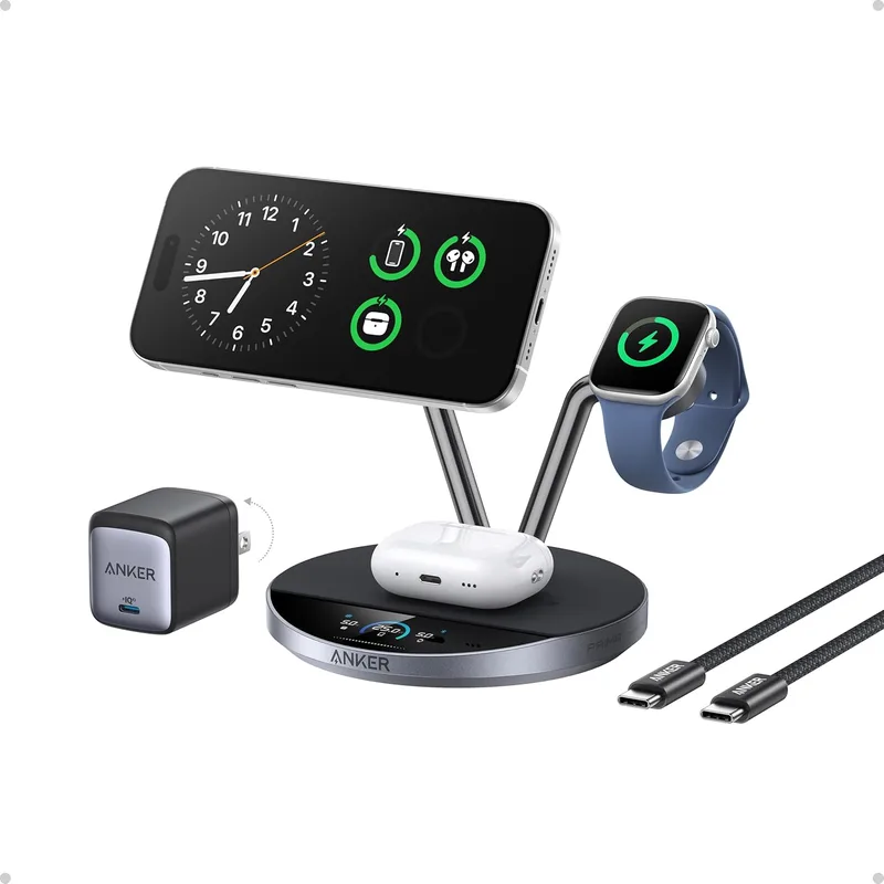 Anker MagSafe-kompatibel 3-i-1 trådlös laddningsstation