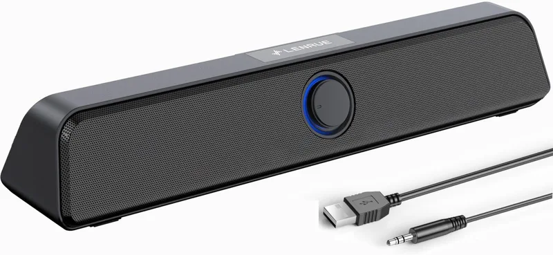 PC soundbarhögtalare, 3,5 mm USB-kabelansluten HiFi-stereoljud