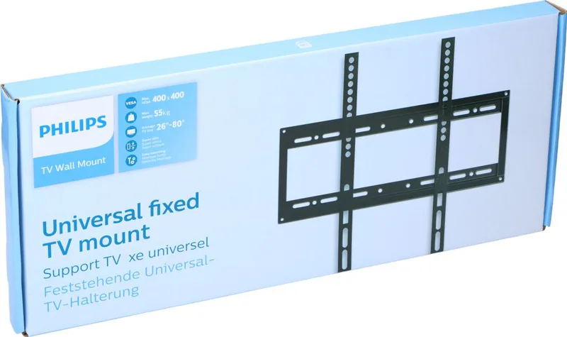 Philips SQM5226/00 – Universal TV-väggfäste – för TV från 26 tum till 70 tum – LCD, OLED, QLED, LED Plasma böjd platt-TV-skärm – svart