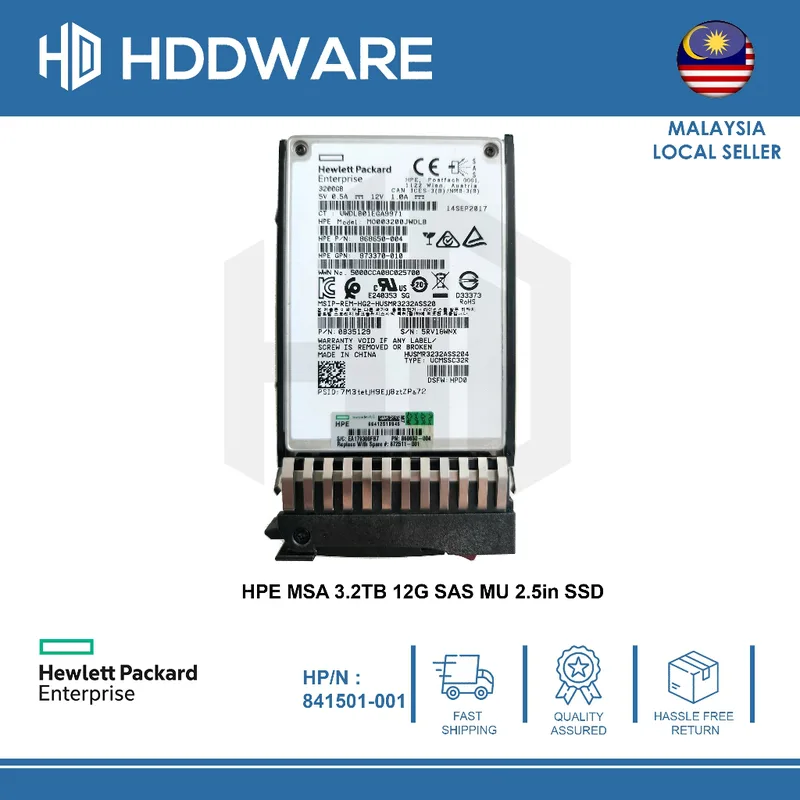 Hpe msa 3.2tb 12g sas mu 2,5" ssd