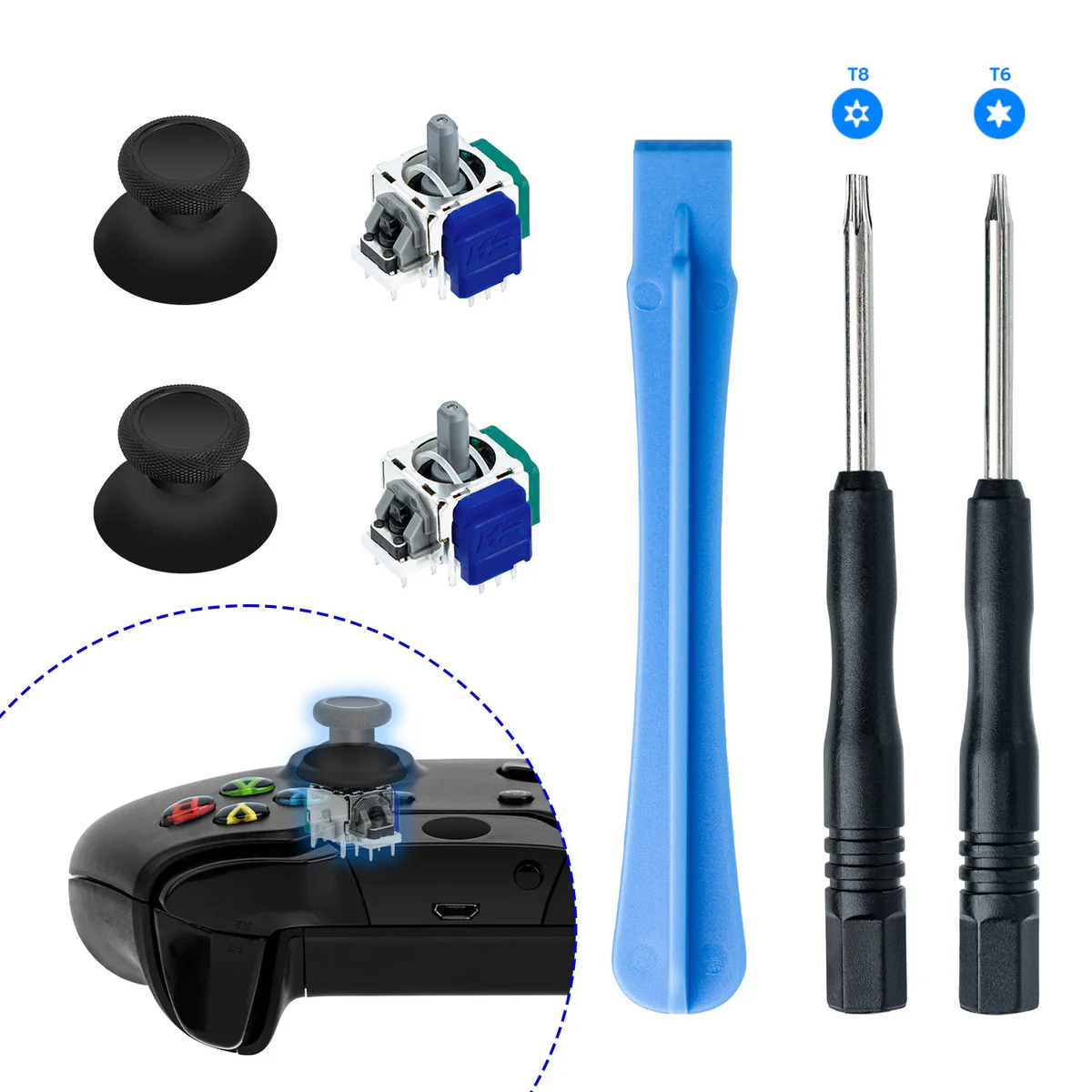 Mcbazel 5-i-1 TMR Joystick ersättningsdelar tumspaksgrepp