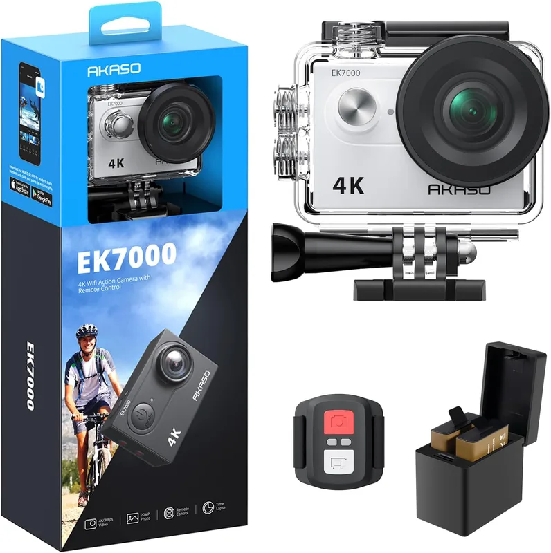 Actionkamera, Nyckelring Body Action Camera 4K30FPS 20MP Med EIS 2.0 60min videoinspelning Slow Motion Hands-Free Mini Vlogging Camera,Utomhus, Sport,