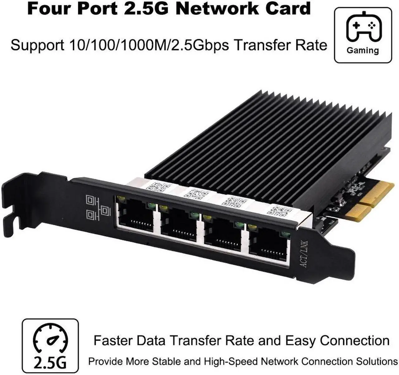 PCIe Gigabit Card 4 Port 2.5G Ethernet A