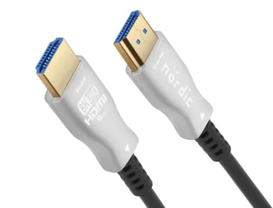 NÖRDIC 15m aktiv AOC Optisk Fiberkabel HDMI 2.1 8K 60Hz 4K 120Hz 48Gbps Dynamic HDR, eARC, VRR kompatibel med RTX 3080 3090