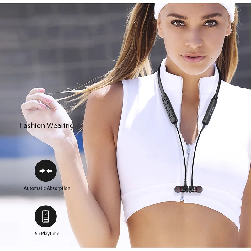Trådlöst headset stabil överföring icke-fördröjd trådkontroll Bluetooth-kompatibel 5.0 sport nackband in-ear hörlurar för fitness flerfärgad