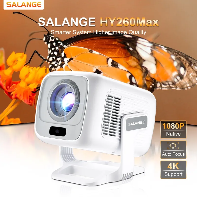 Salange Miniprojektor 4K-stöd, Smart Projektor 4K HD 1080P