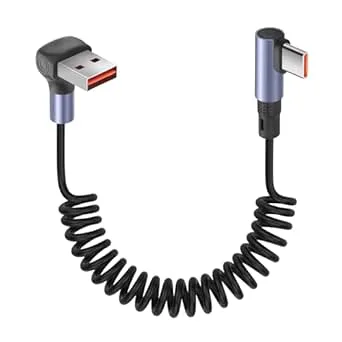YACSEJAO 90 grader USB A till USB C spiralkabel