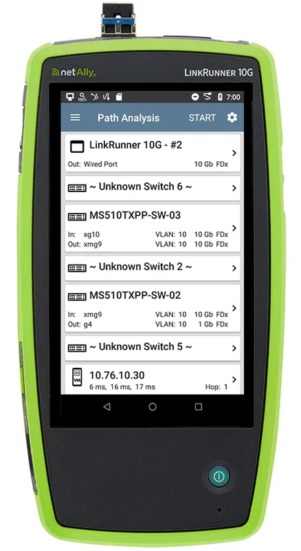 LinkRunner 10G Professional Kit Testverktyg för PoE Grön
