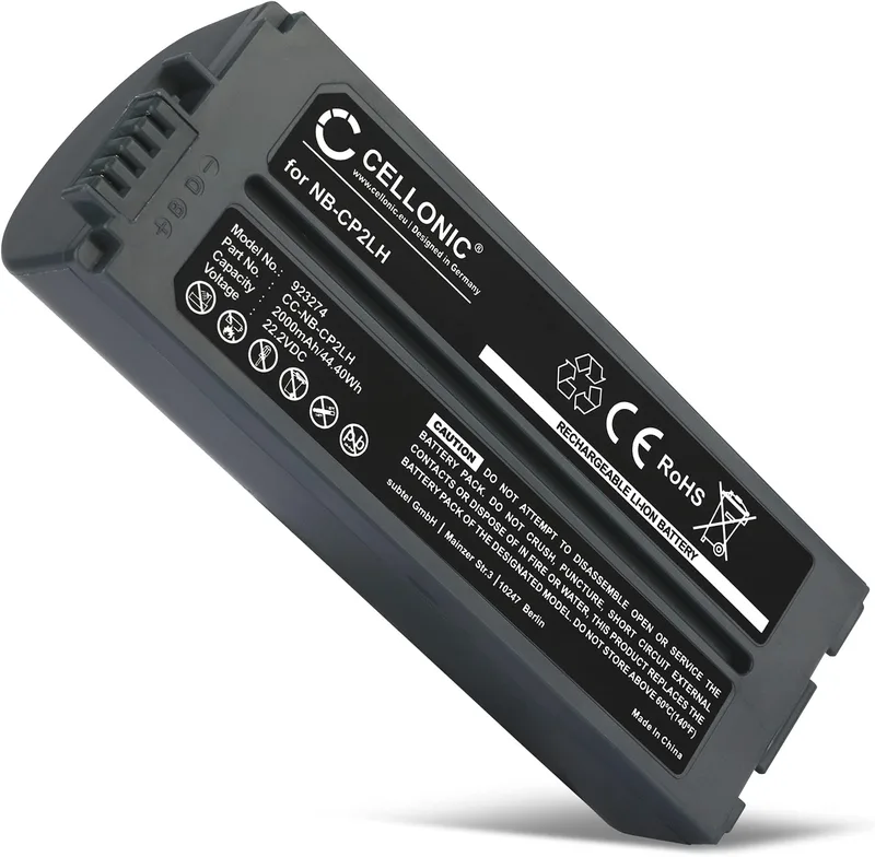 2000mAh NB-CP2L Batteri för Canon NB-CP1L CP2L Batteri Kompatibelt med Canon Fotoskrivare Selphy CP1500 CP1300 CP900 CP910 CP800 CP200 CP1300