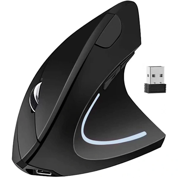 2,4G Trådlös Vertikal Mus med Ergonomisk Design