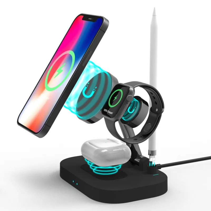 Magnetisk Laddningsdocka för Smartwatch, 74° Stativ Typ C Snabbladdning, Hopfällbar Laddare för Barn Smartwatch och Pixel Watch, Halkfri Bas Portable